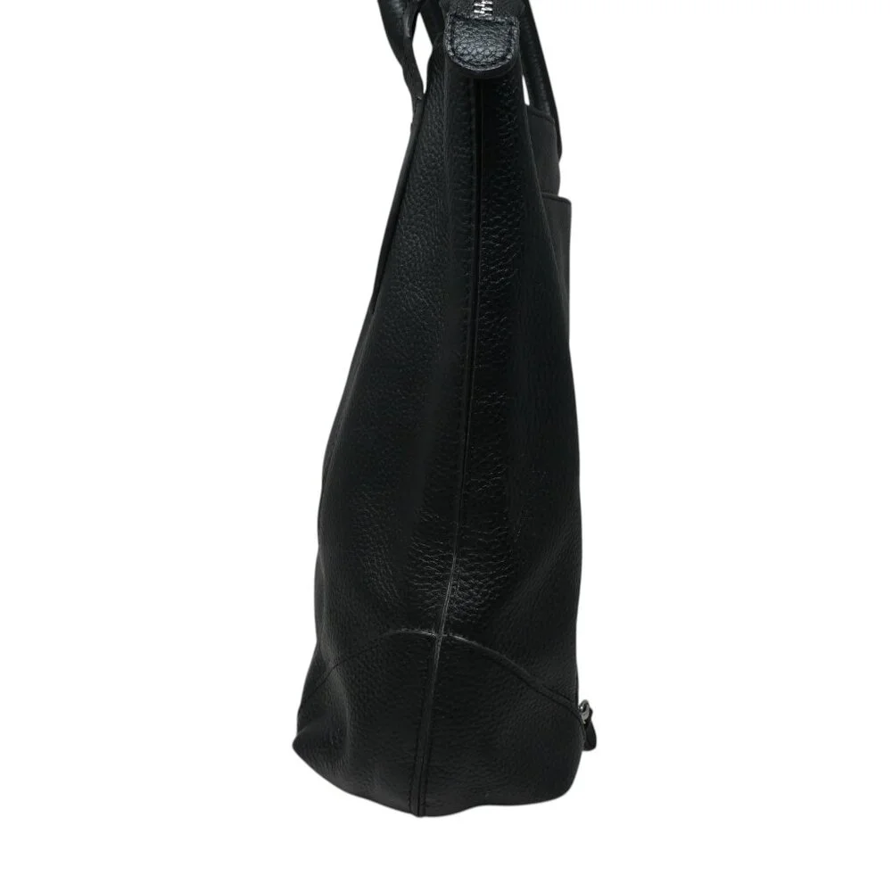 Lodis Black Pebbled Leather Tote Shoulder Bag Purse